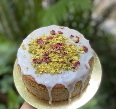 Rose Pistachio Travel Cake